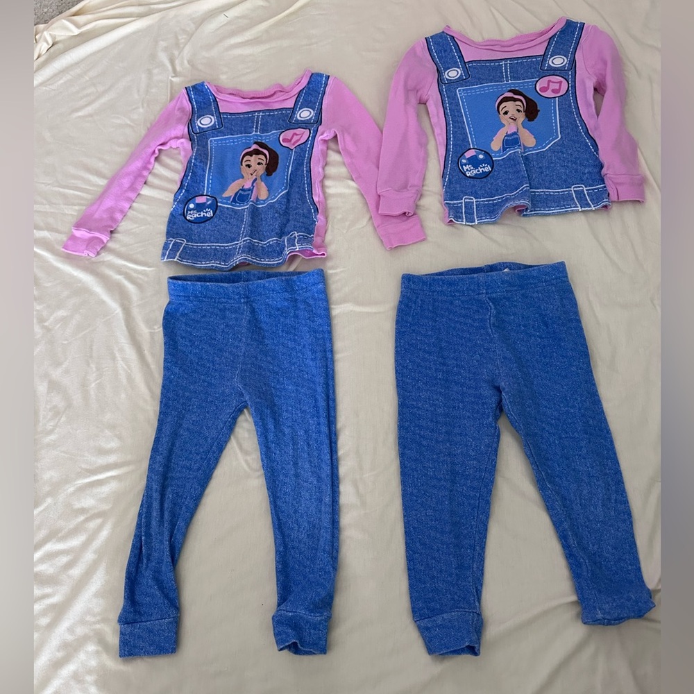 Pair of Miss Rachel Pink and Blue Kids Pajama Set